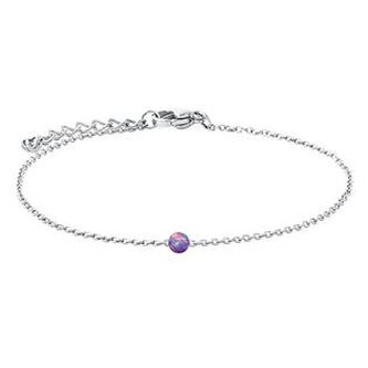 NBP74-OP38 Ocelový náramek s opálem - kulička 5 mm