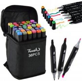 Markery dwustronne w torbie 36szt