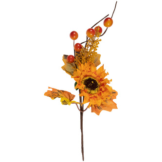 Ozdoba gałązka jesień 25cm ze słonecznikiem ARPEX VZ7628