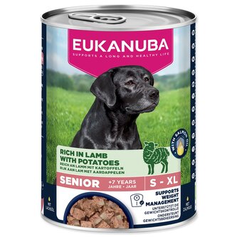 Konzerva EUKANUBA Senior bohatá na jehněčí s bramborami 400 g
