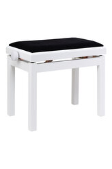 Stagg PB06G WHM VBK, stolička ke klavíru, bílá matná, sametový sedák