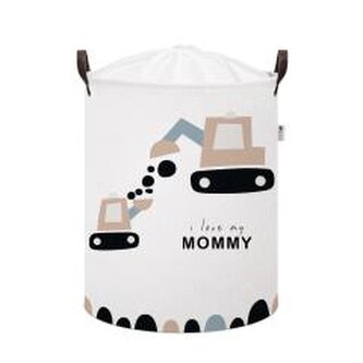Kosz na zabawki bawełniany koparki XL