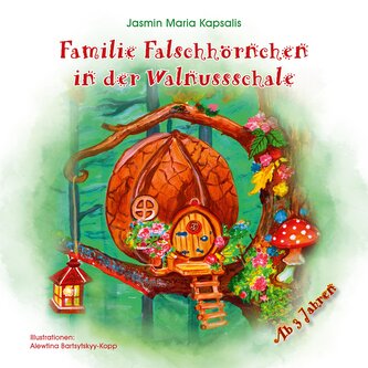 Familie Falschhörnchen in der Walnussschale