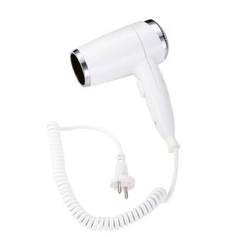 Bílý hotelový fén na vlasy