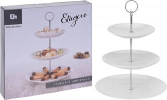 Porcelánový etažér 34 cm bílý