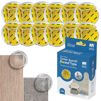 Zabezpieczenie mebli transparentne okrągłe 12szt