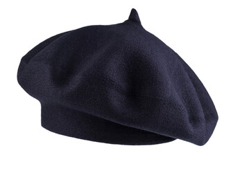 Dámský pletený baret - 1 ks - 10 modrá tmavá