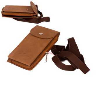 Dariya bags Peněženka dámská hnědá na mobil s poutkem