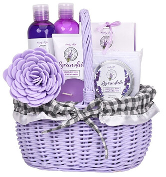 Vivaco Dárkové balení Levandule v dekorativním proutěném koši