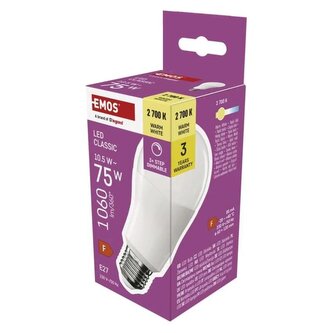 EMOS LED žárovka A60 11,5W E27 teplá bílá, stmívatelná