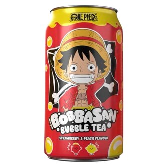 One Piece Ultra Pop Bubble Tea - Luffy, jahoda & broskev 330 ml