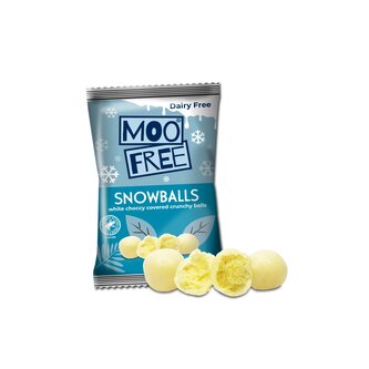 Kuličky bílé křupavé Snowballs 35 g   MOO FREE