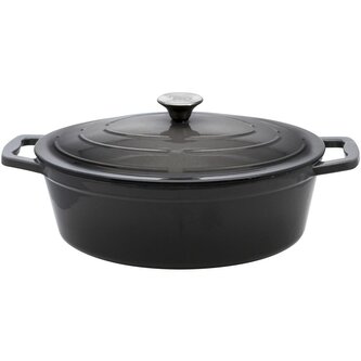 Pekáč s poklicí 33 x 25 cm, litinový, šedý, hluboký, oválný ELO 33733