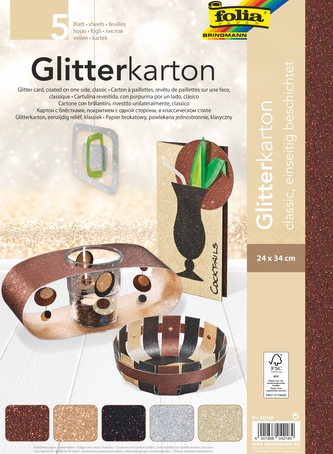 Glitrový papír 300gms classic 24 x 34 cm 5 listů