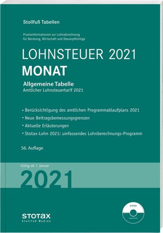 Tabelle, Lohnsteuer 2021 Monat