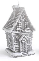 Świeca CHATKA PIERNIKOWA duża 11x19cm parafinowa szara