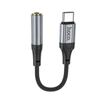 Kabel AUX (Hoco LS36) Jack 3,5mm na USB C, 12cm, barva černá