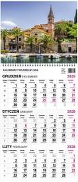 Kalendarz 2026 trójdzielny na spirali mały MIX