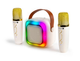 CONNECT IT 2Mic bezdrátový mini party karaoke reproduktor + 2 x mikrofon BÉŽOVÝ