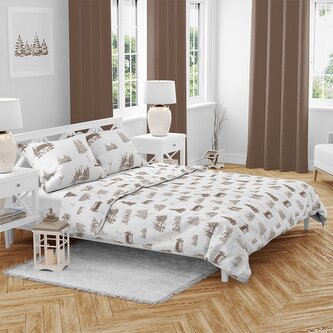 Vánoční bavlněné povlečení Zimní krajina 140x200, 70x90 cm