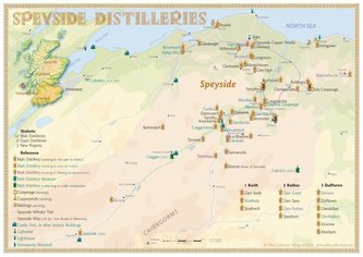 Whisky Distilleries Speyside - Tasting Map Whisky Distilleries Speyside - Tasting Map