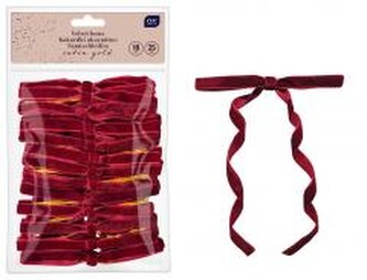 Kokardki aksamitne z moc.18cm RED 25szt Christmas