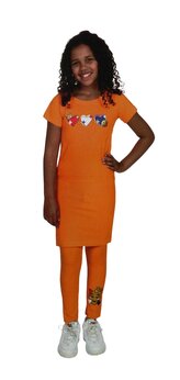 Dívčí šaty EMOJI oranžové, velikost: 140/146