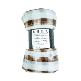 ARÔME HOME Deka 150 x 200 cm, 220 GSM, Tisk Hnědé káro