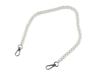 Perlový řetízek / ucho na kabelky a telefony délka 60 cm - 1 ks - 1 perlová nikl