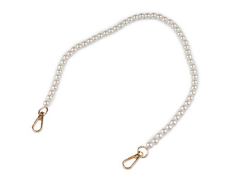 Perlový řetízek / ucho na kabelky a telefony délka 60 cm - 1 ks - 2 perlová zlatá