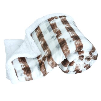 ARÔME HOME Deka s beránkem 150*200, Tisk Hnědé káro