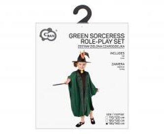Strój dla dzieci Zielona Czarodziejka 130/140cm