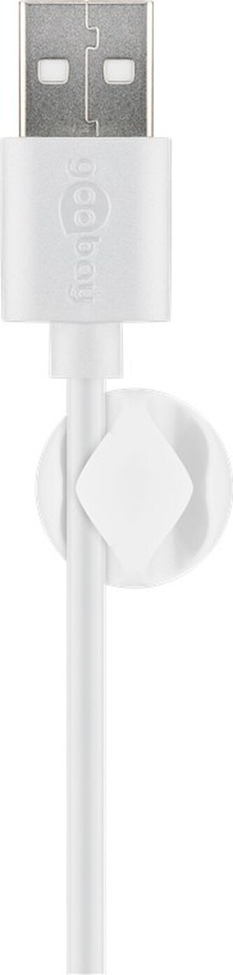 Goobay Držák na 2 kabely na stůl 6ks - bílá barva