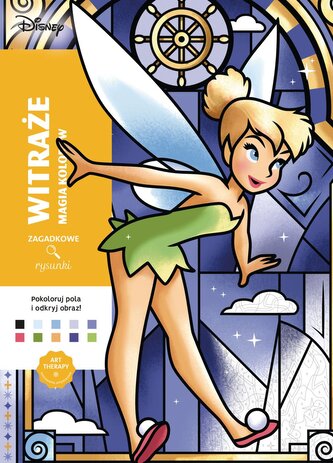 Witraże. Magia kolorów. Kolorowanka antystresowa. Disney. Zagadkowe rysunki