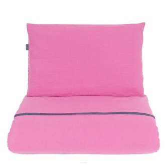 Mušelínové povlečení do postýlky 135x100 - tm. růžová; růžová; mušelín, bavlna