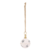 Rolnička L - kovová, závěsná, 1 ks na provázku, barva bílá