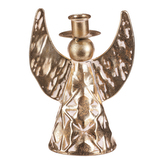 Anděl kovový - 19 cm, na kónickou svíčku, zlatý