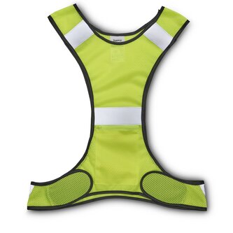 Hama reflexní vesta pro běžce/chodce/cyklisty, kapsa na zip, nastavitelná velikost, neonově žlutá