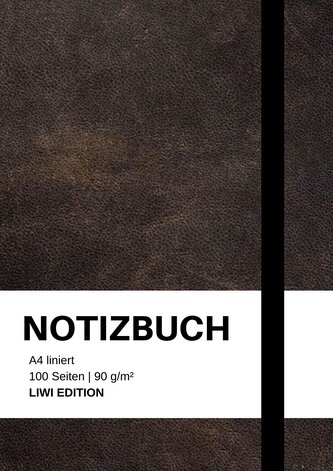 Notizbuch A4 liniert schwarz - 100 Seiten Soft Cover - FSC Papier