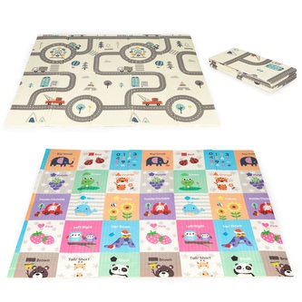 Skládací hrací podložka pro děti - Veselé město; vícebarevný; pěna EVA