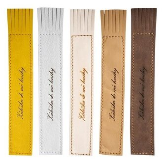 Kožená záložka se střapci Záložka do mé knihy