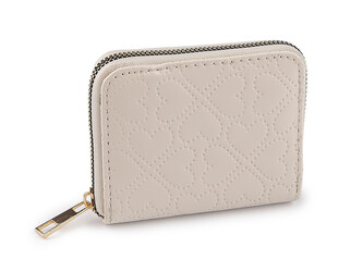 Dámská / dívčí peněženka srdce 9x11 cm - 1 ks - 1 krémová nejsvět.