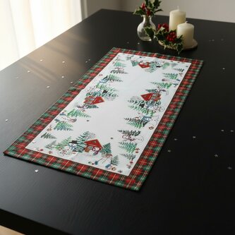 Vánoční ubrus - běhoun na stůl SNOWMANS FAMILY 40x85 cm Mybesthome
