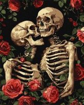 Malowanie po numerach - Zakochane Szkielety