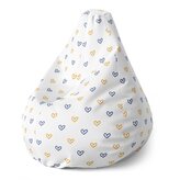 Dětský sedací vak Pear Malované srdce na bílé: 70 x 95 x 15 cm