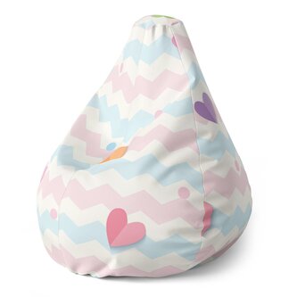Dětský sedací vak Pear Barevná srdíčka: 70 x 95 x 15 cm