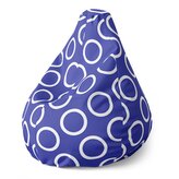 Dětský sedací vak Pear Bílé kruhy na modré: 70 x 95 x 15 cm