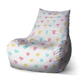Dětský sedací vak Bean Tříbarevná srdíčka: 60 x 70 x 70 cm