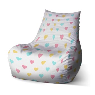 Dětský sedací vak Bean Tříbarevná srdíčka: 60 x 70 x 70 cm