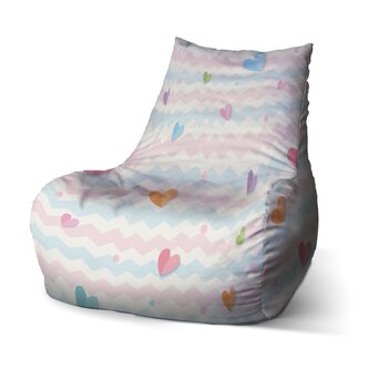 Dětský sedací vak Bean Barevná srdíčka: 60 x 70 x 70 cm